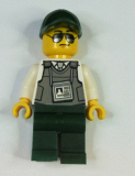 LEGO trn243 Security Officer - Dark Green Legs, Dark Green Cap with Hole, Sunglasses (60198)