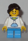 LEGO twn247 White Hoodie with Blue Pockets, Dark Azure Short Legs, Freckles - Child (31038)